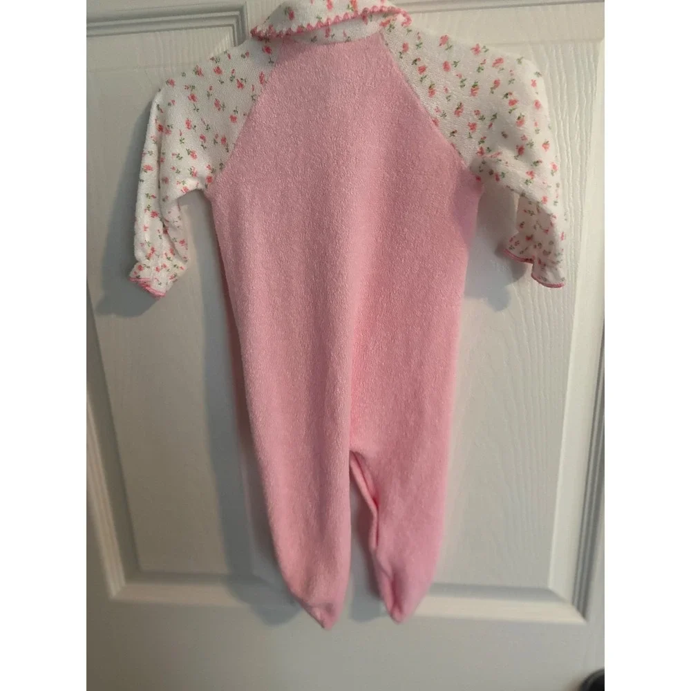 Gerber Baby Girls Pink Floral Long Sleeve Footie Pajamas‎ Sleepers Size M 17 lbs